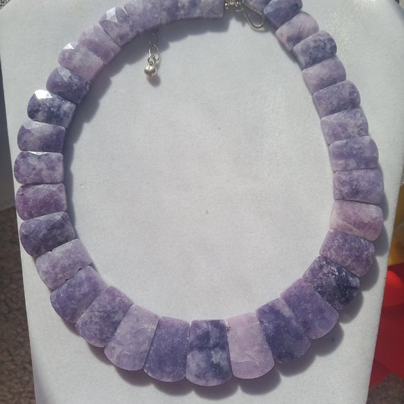 Jay King DTR mine finds  Lepidolite Faceted Purple Stones Necklace 925 Sterling - Picture 5 of 8
